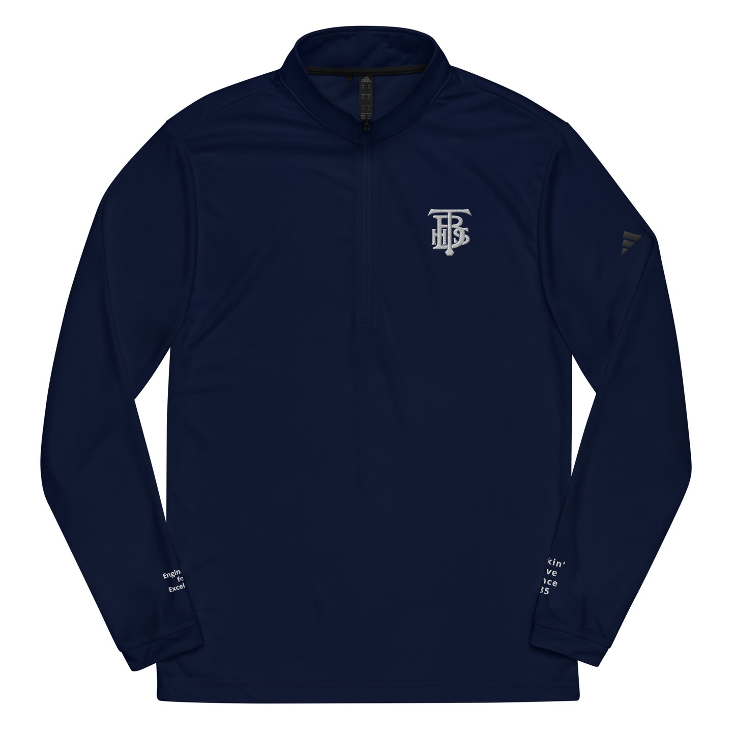 Embroidered Quarter Zip Pullover - Stacked Logo - Adidas