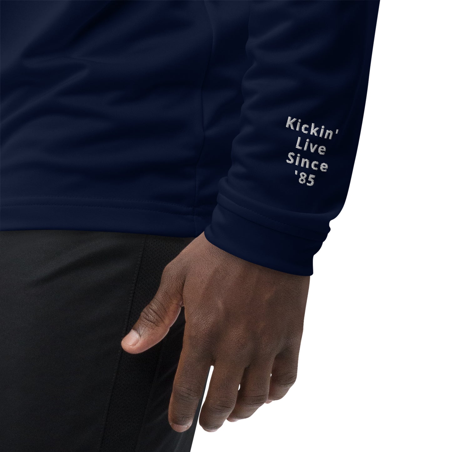 Embroidered Quarter Zip Pullover - Stacked Logo - Adidas