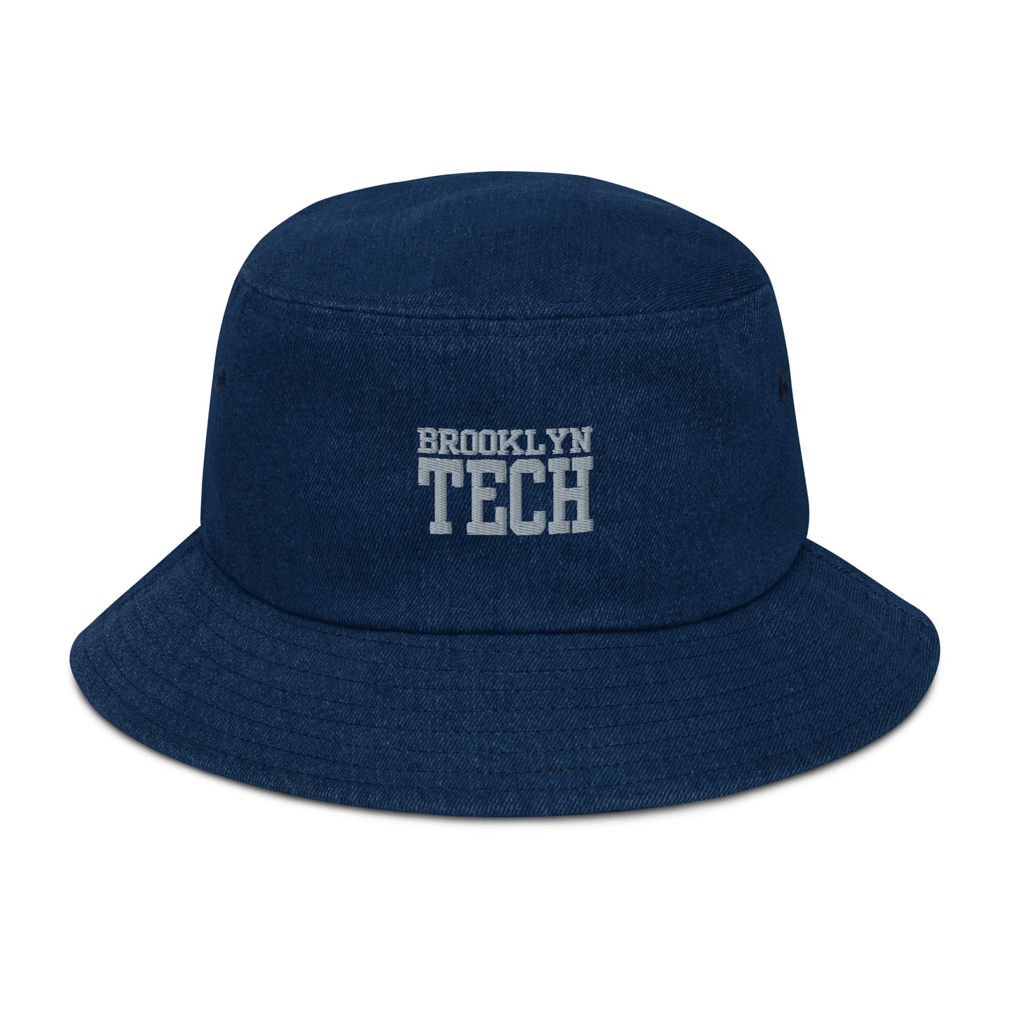 Embroidered Denim Bucket Hat - Brooklyn Tech Logo