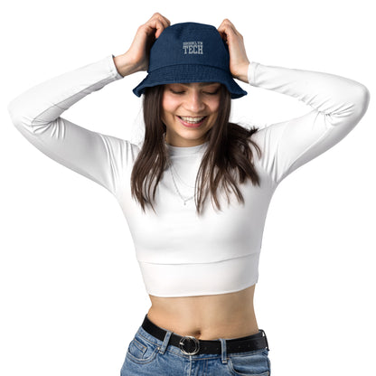 Embroidered Denim Bucket Hat - Brooklyn Tech Logo