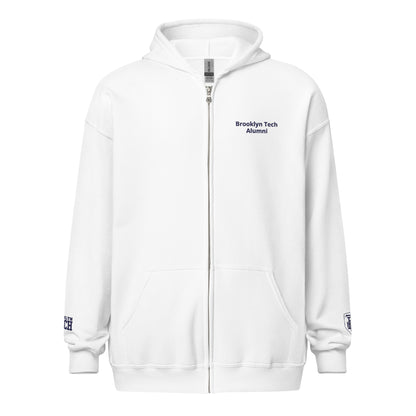 Embroidered - Brooklyn Tech Alumni unisex heavy blend zip hoodie - navy blue logos