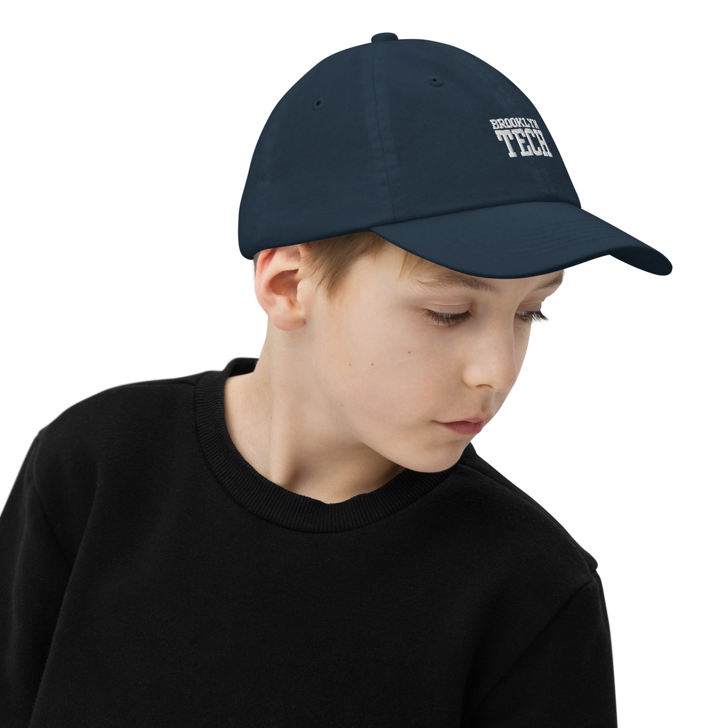 Brooklyn Tech Youth Baseball Cap - Navy With White Graphics